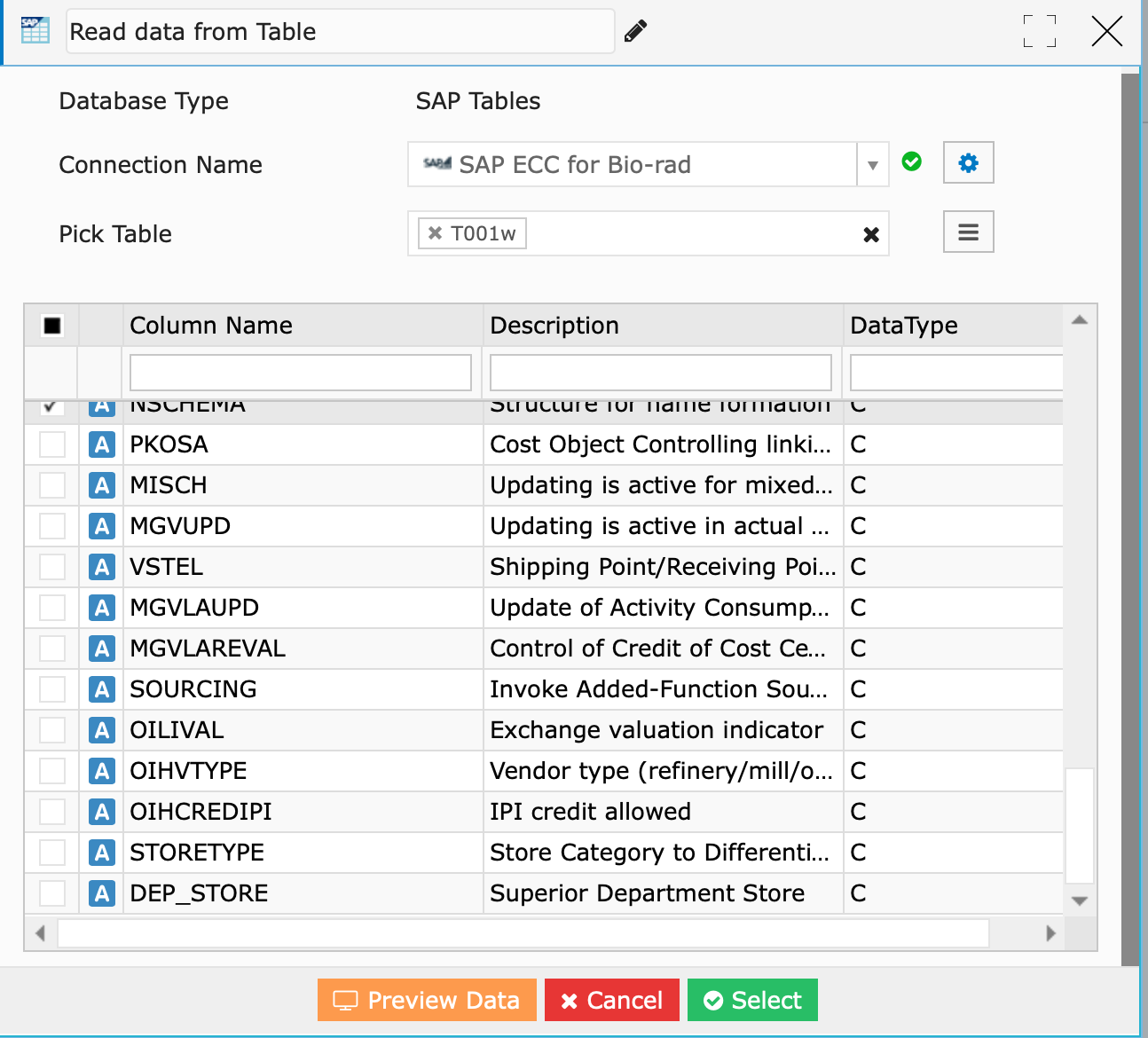 Comparing SAP ECC table with RDBMS Table RightData