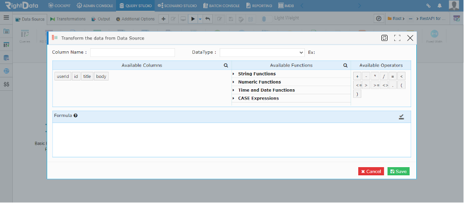 Rest API as Data Source – RightData