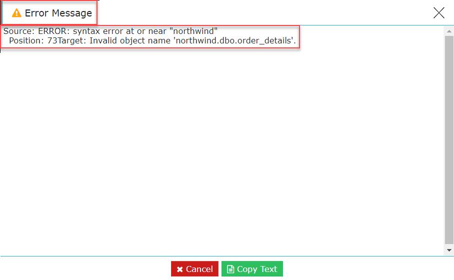 An ‘Error Message’ column is introduced in the ‘Job Result Summary ...