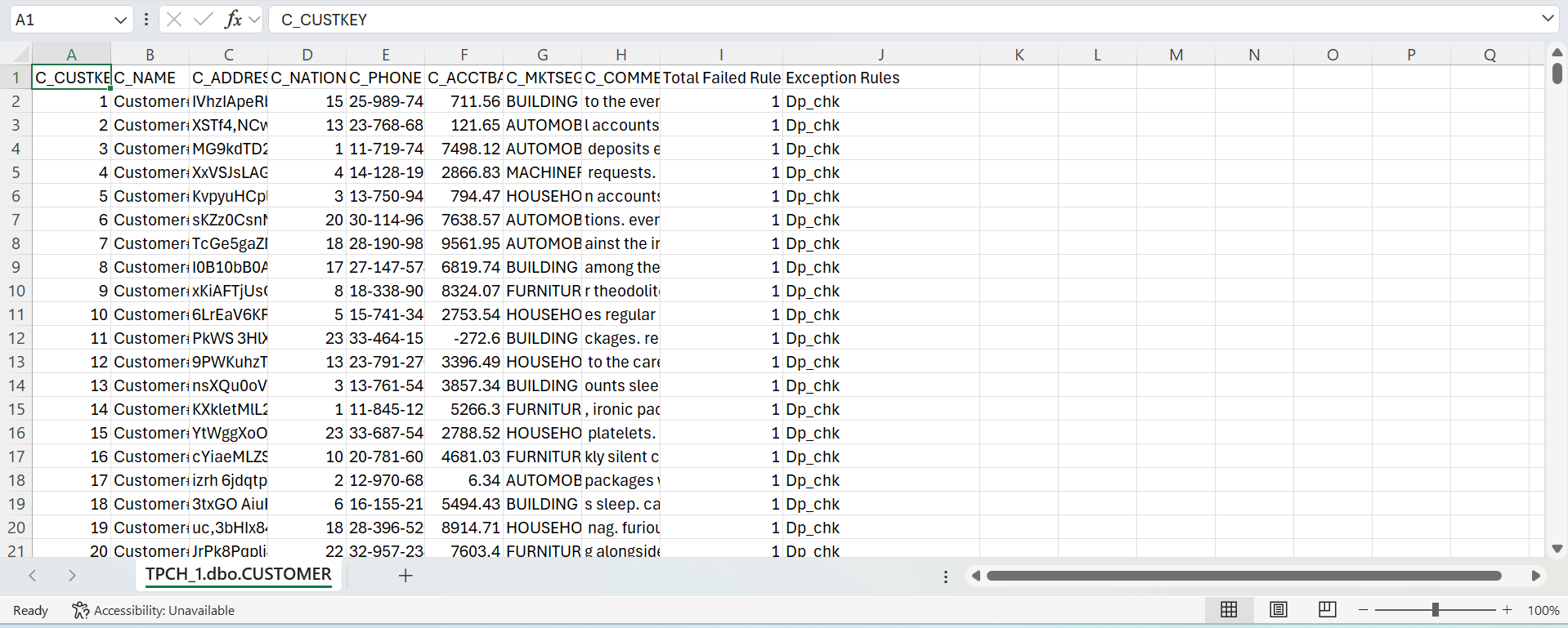 Offload results in csv