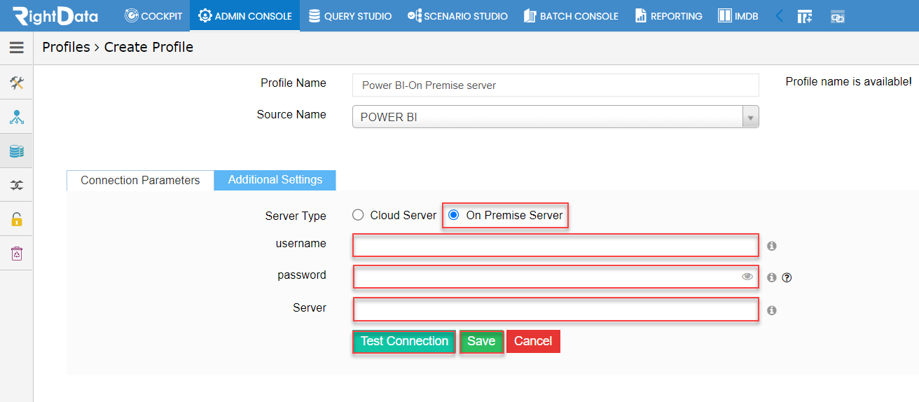 Flexibility to connect to an on-premise Power BI server – RightData