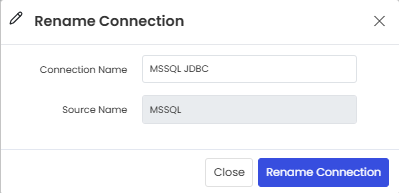 Rename Connection dialog showing the current connection name
