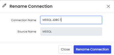 Connection name updated in the rename dialog