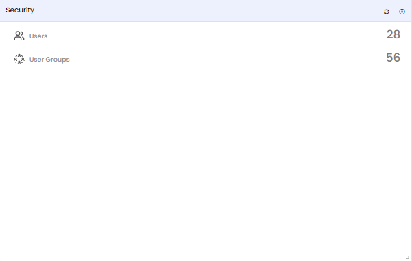 Security tile — Users row showing the total number of registered users