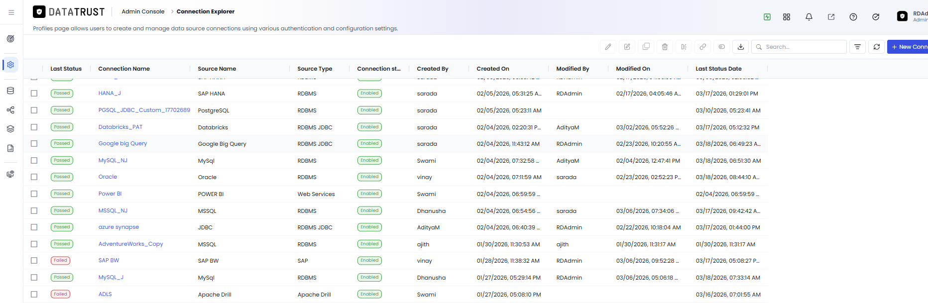 Connection Explorer showing the newly created Google BigQuery profile