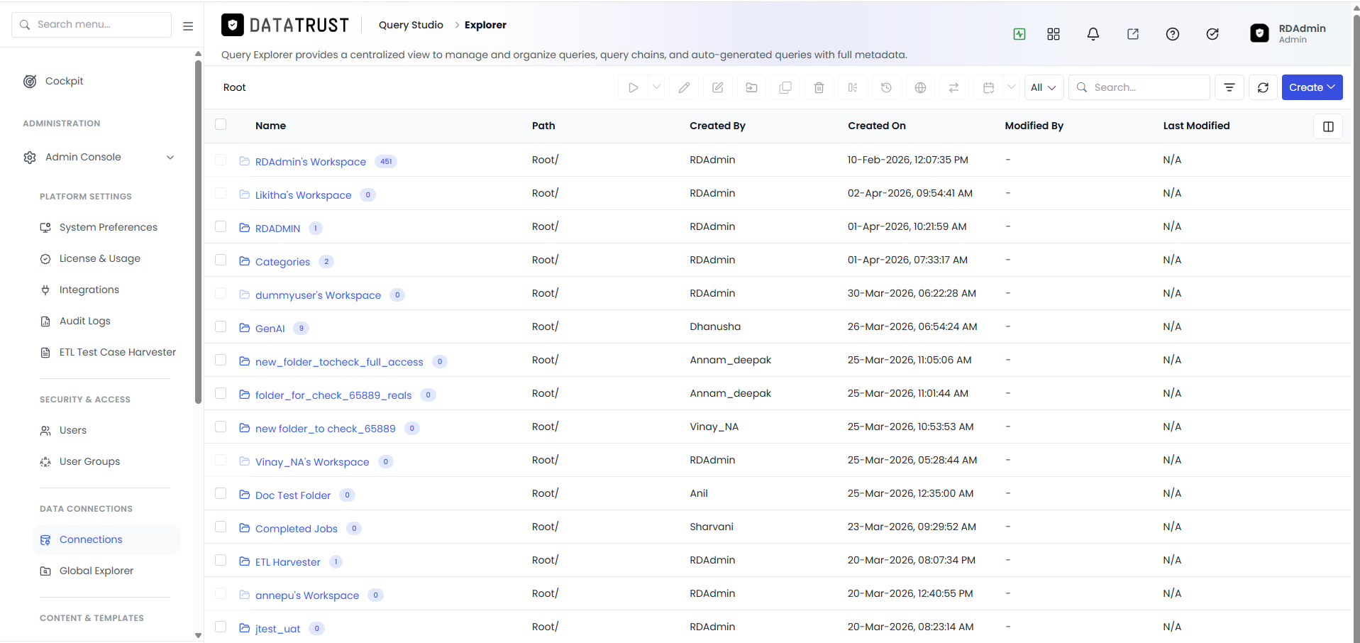 Connection Explorer navigation link