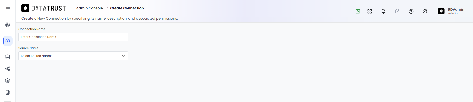 Create Connection page — enter Connection Name and select Snowflake as Source Name
