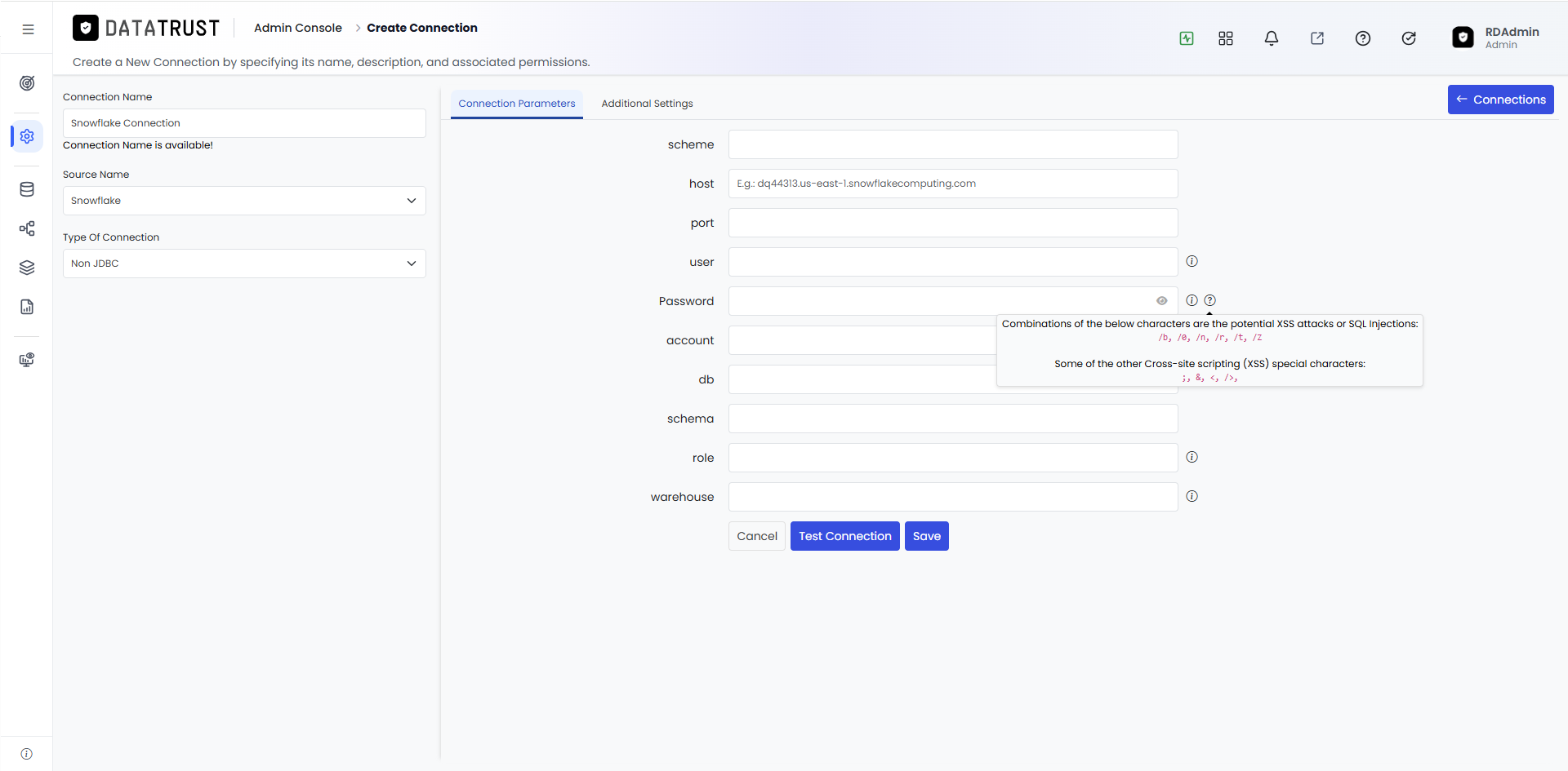 Password field with info tooltip
