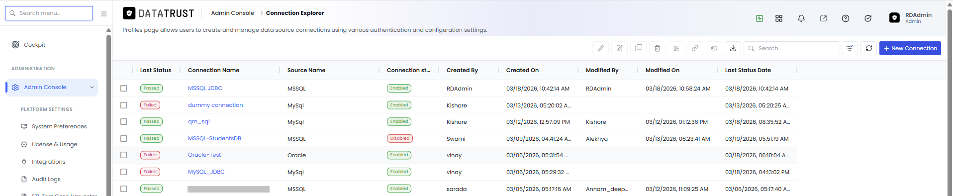 + New Connection button on the Connection Explorer toolbar