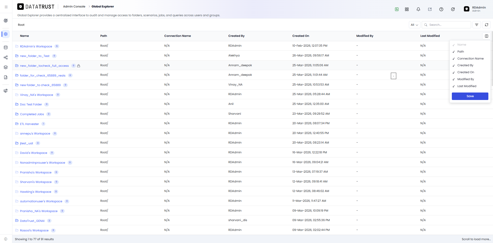 Choose Table Fields panel showing active Save button