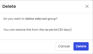 Delete confirmation dialog