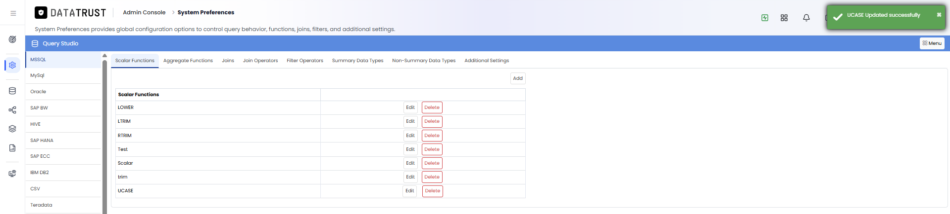 Scalar Function edited successfully