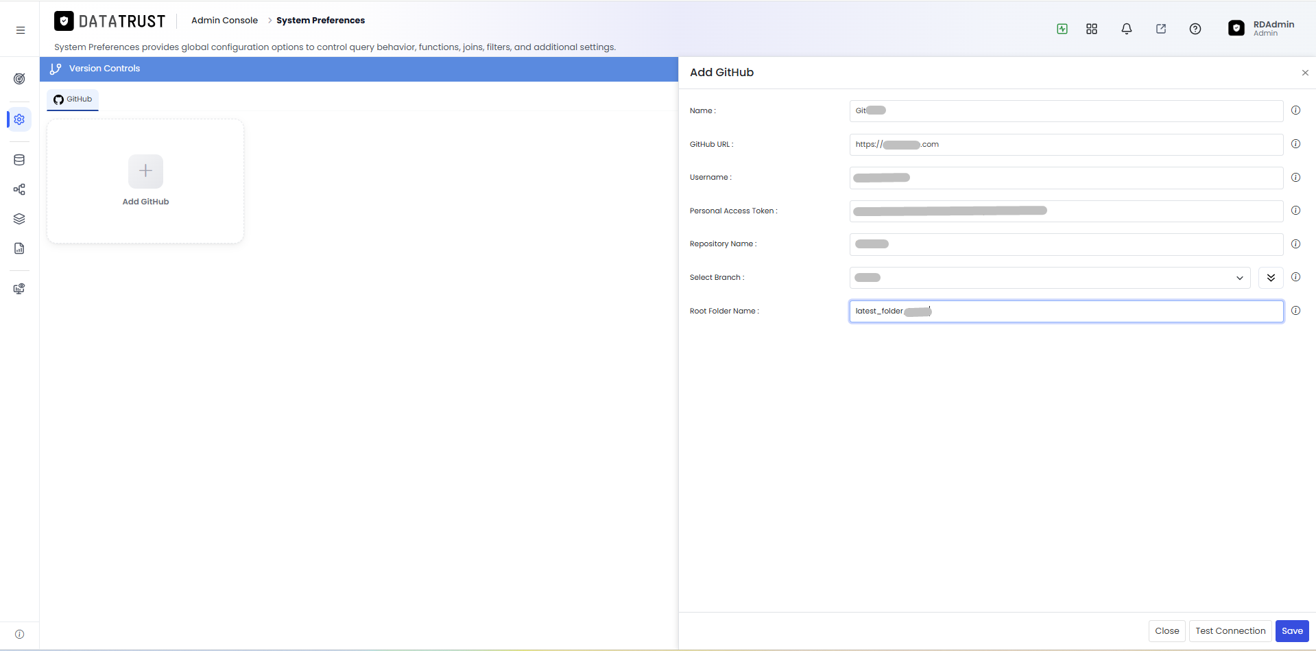 Provide all Git instance details