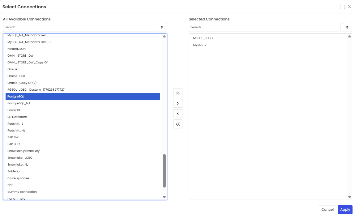 User removed from Selected Users panel