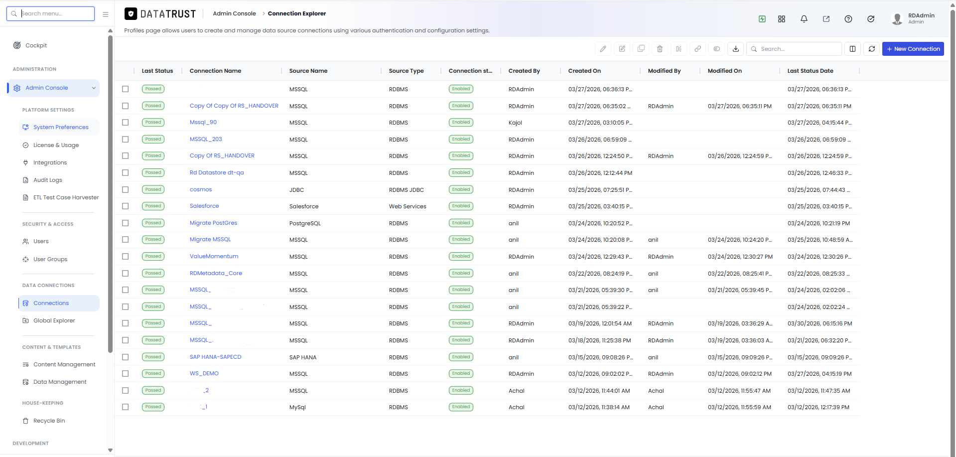 Admin Console — System Preferences entry point