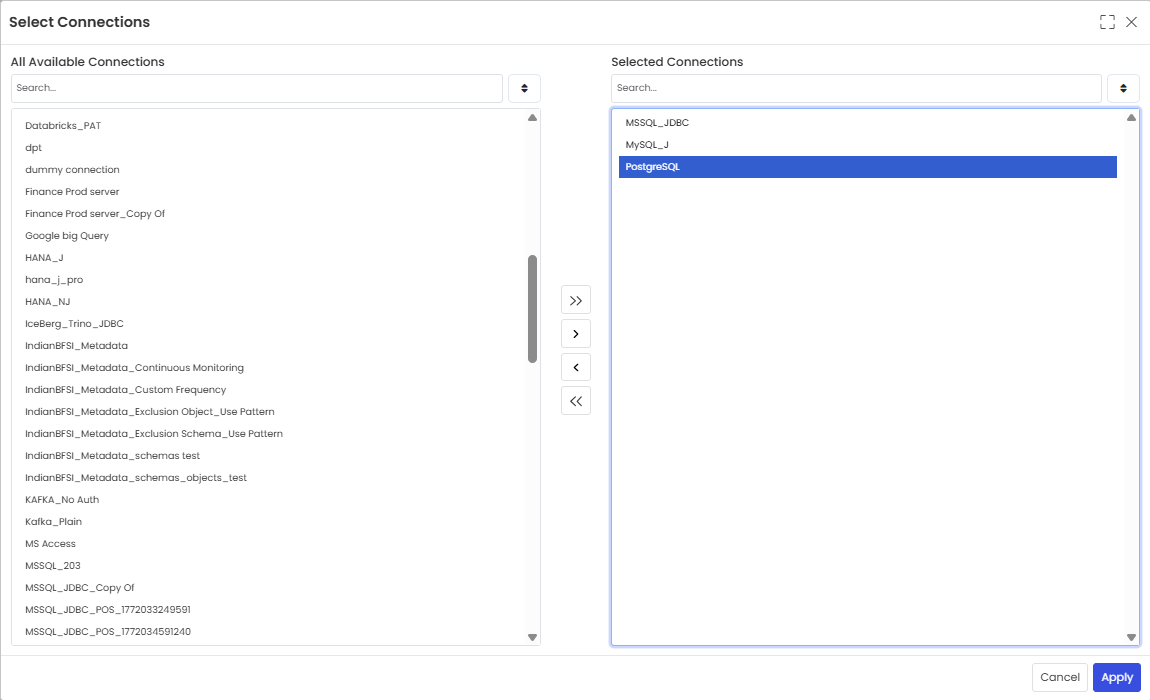 User selected for removal in Selected Users panel