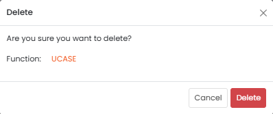Scalar Function delete confirmation pop-up