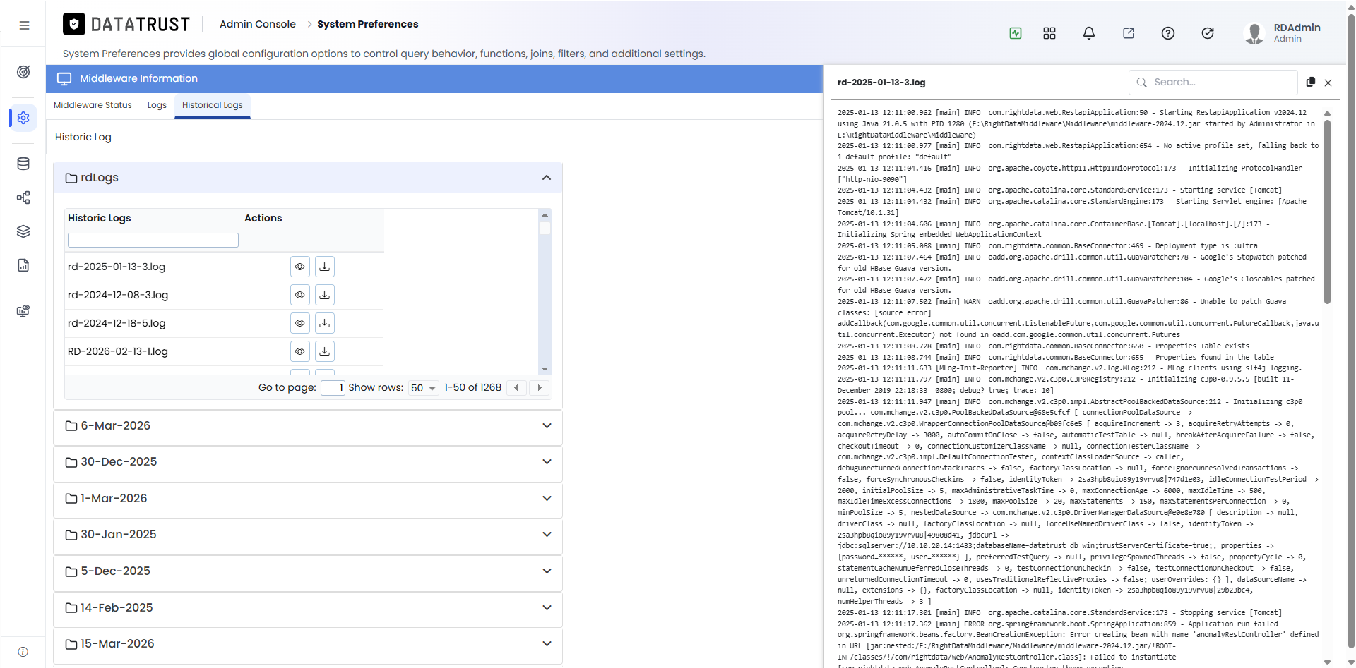 Viewing dtlog inline