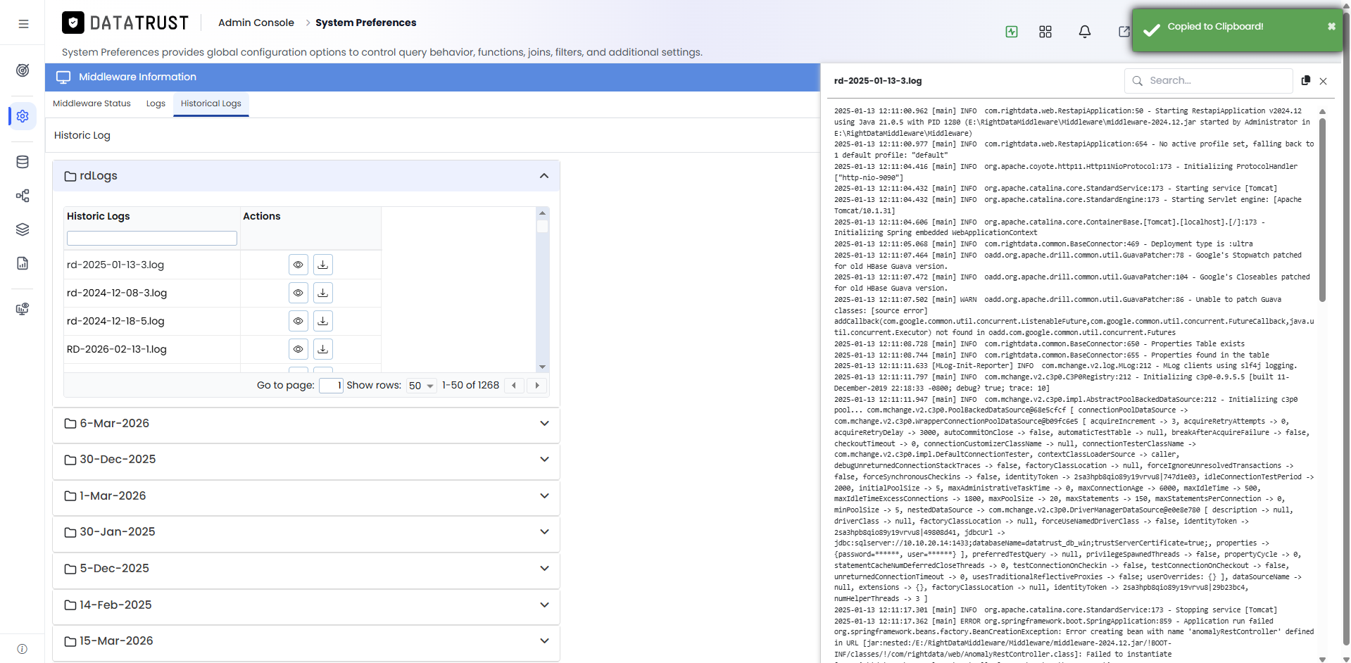 Copying rdlog content to clipboard