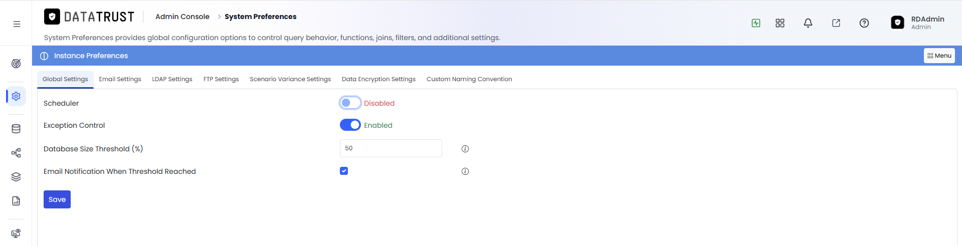 Disable Scheduler toggle