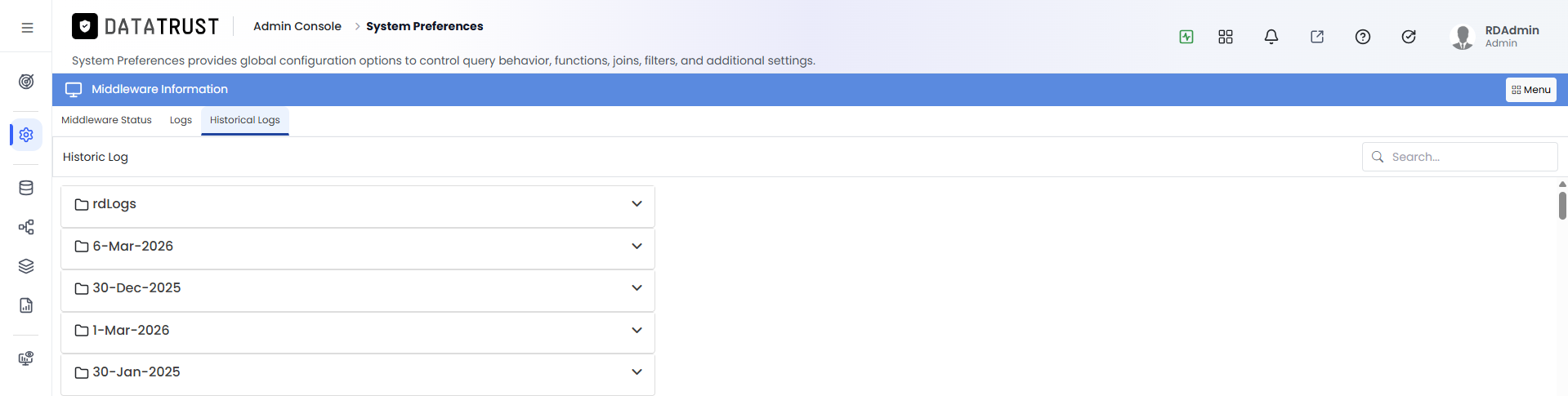 Historic Logs archive