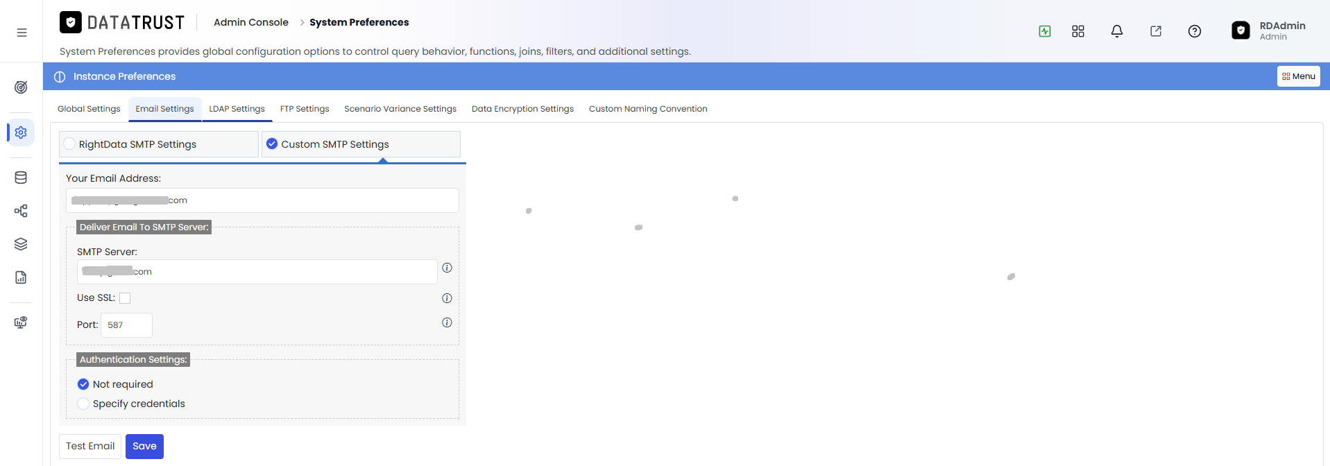 LDAP Settings tab