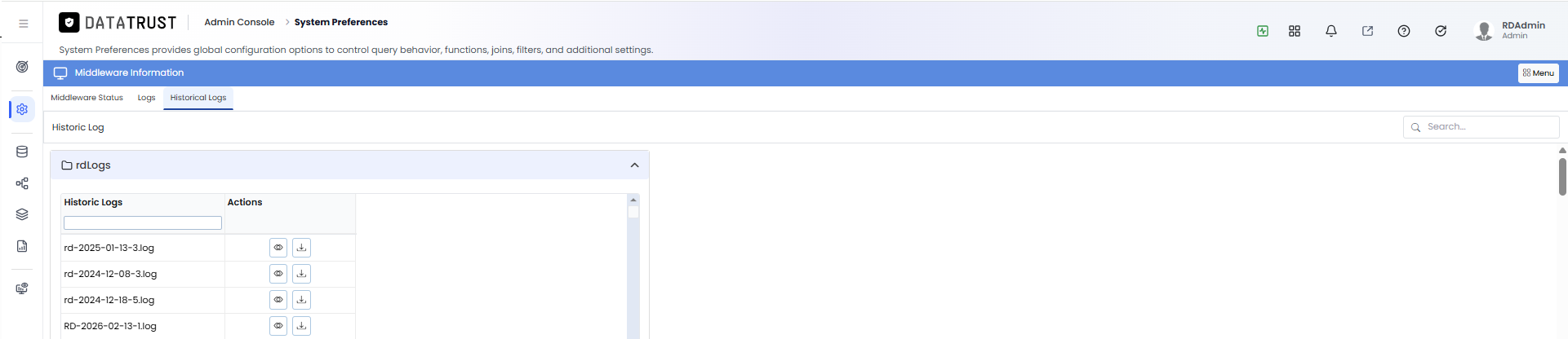 rdlog — view and download