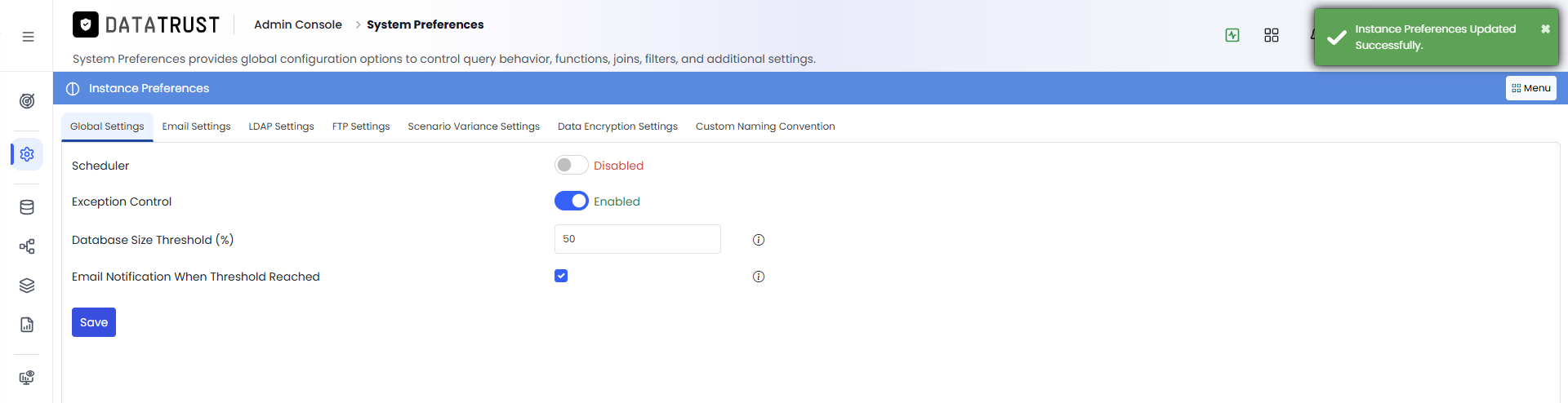 Scheduler disabled confirmation