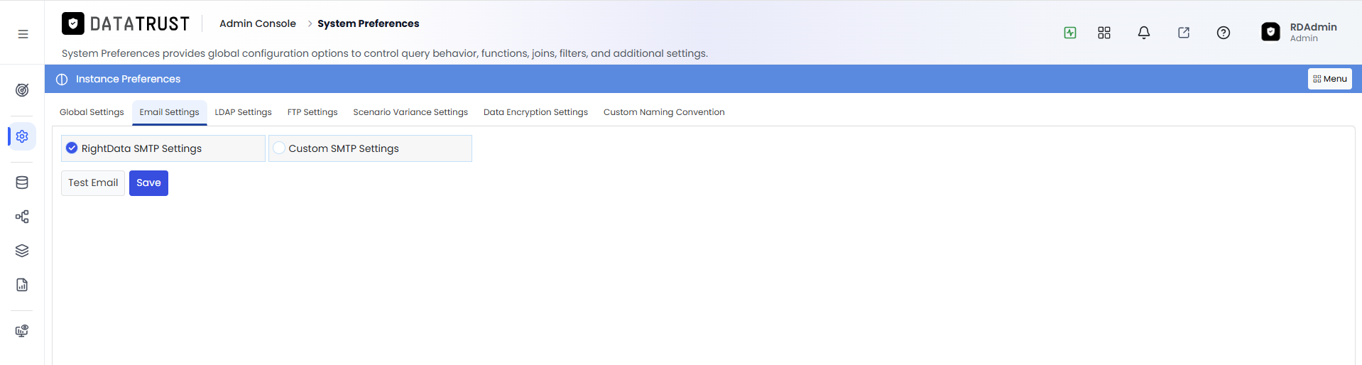 Test Email button