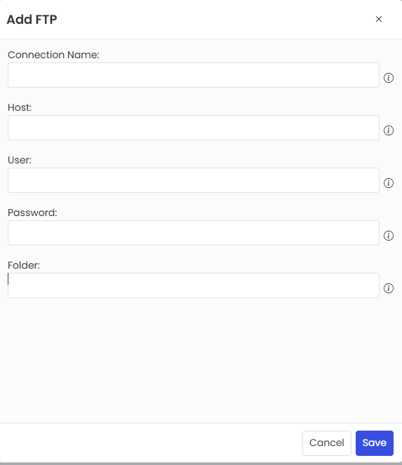 Add FTP connection pop-up