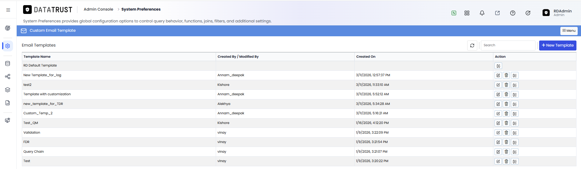Search template field