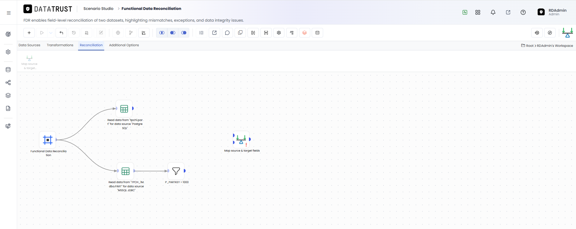 Drag and drop Map and Recon widget