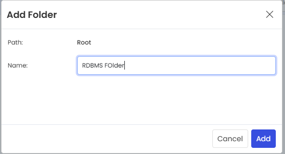 Add Folder’ pop-up window