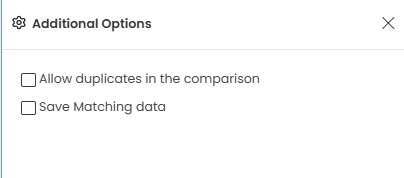 Additional Options Popup