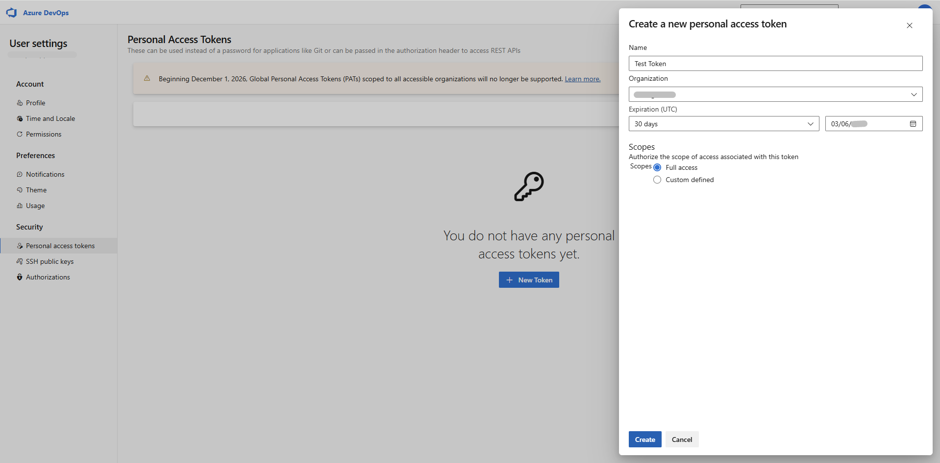 Creating a Personal Access Token