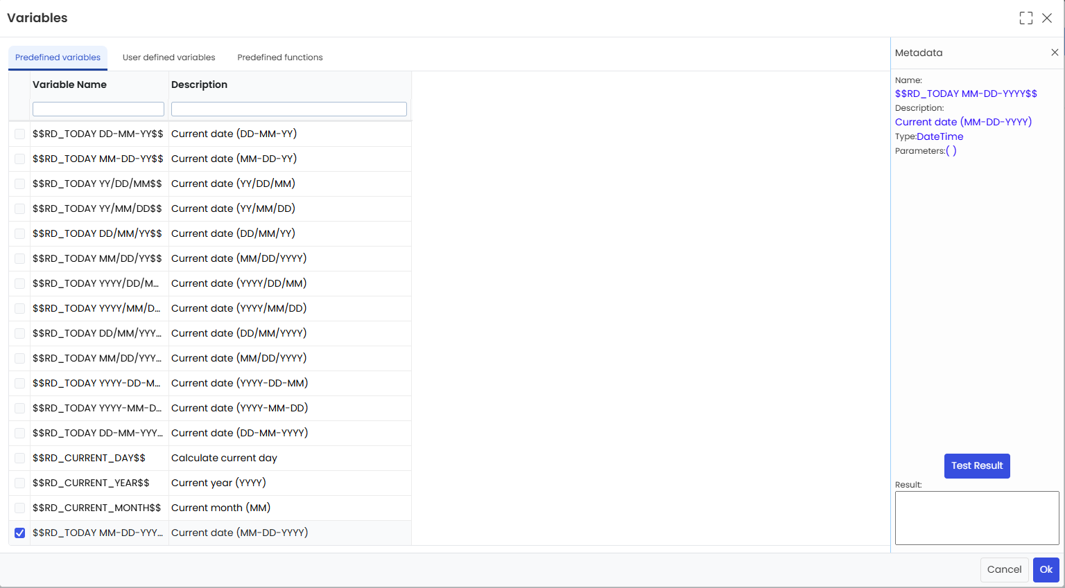 Selecting the retention variable