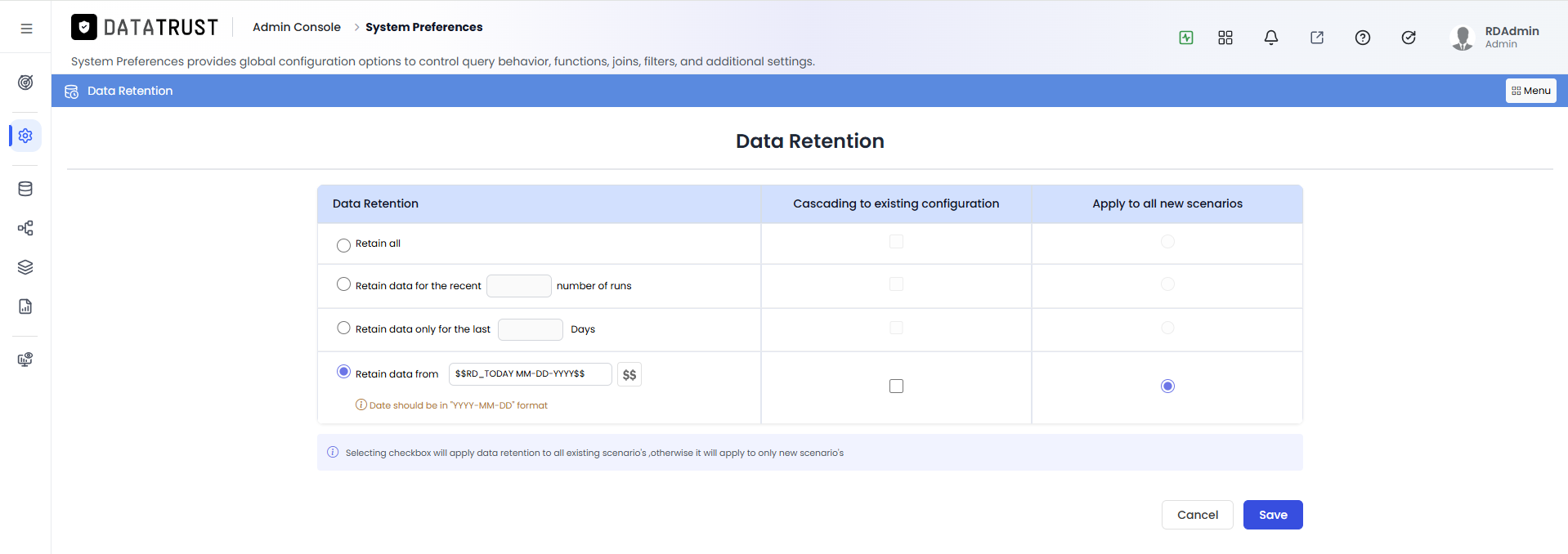 Variable test result
