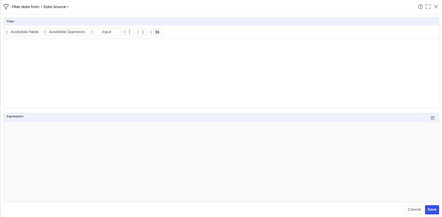 Filter popup