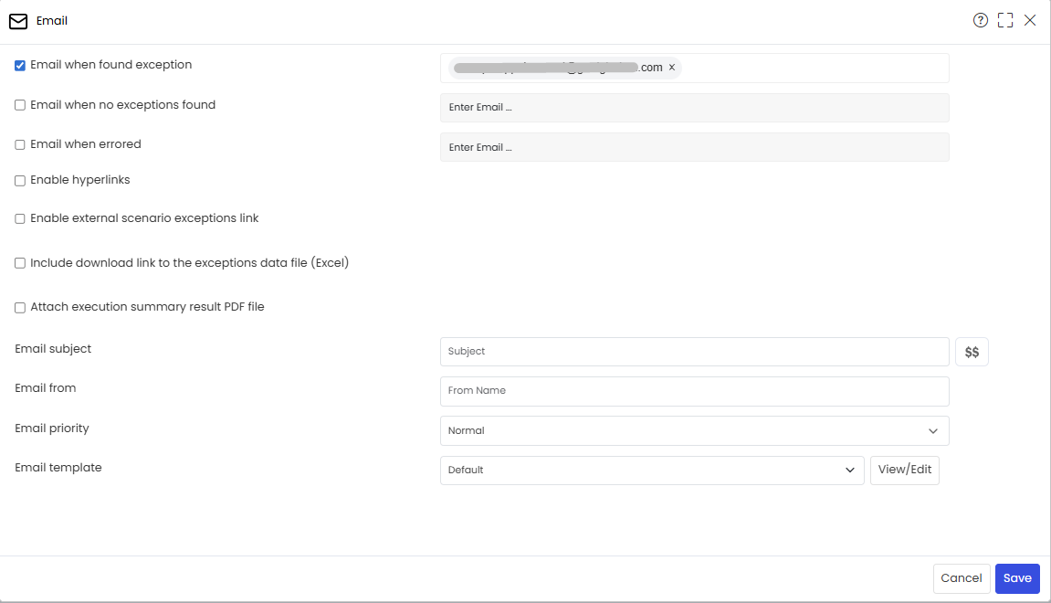 Email When Exception Found