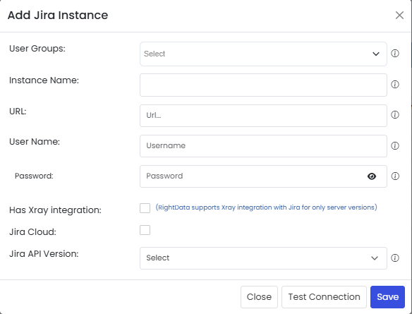 Add Jira Instance pop-up