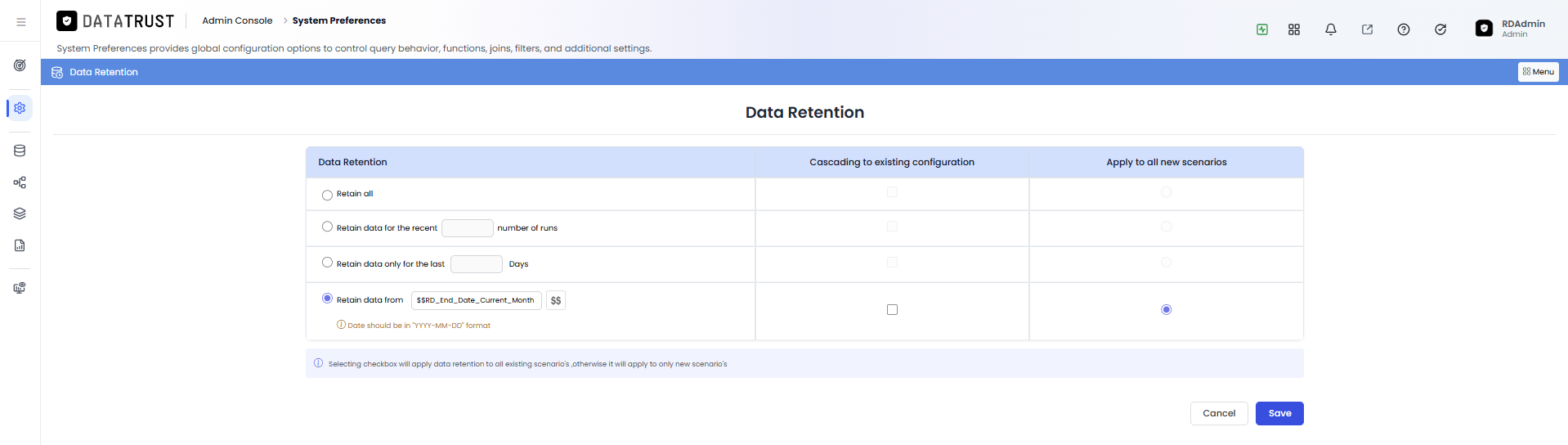 Variable added and retention saved
