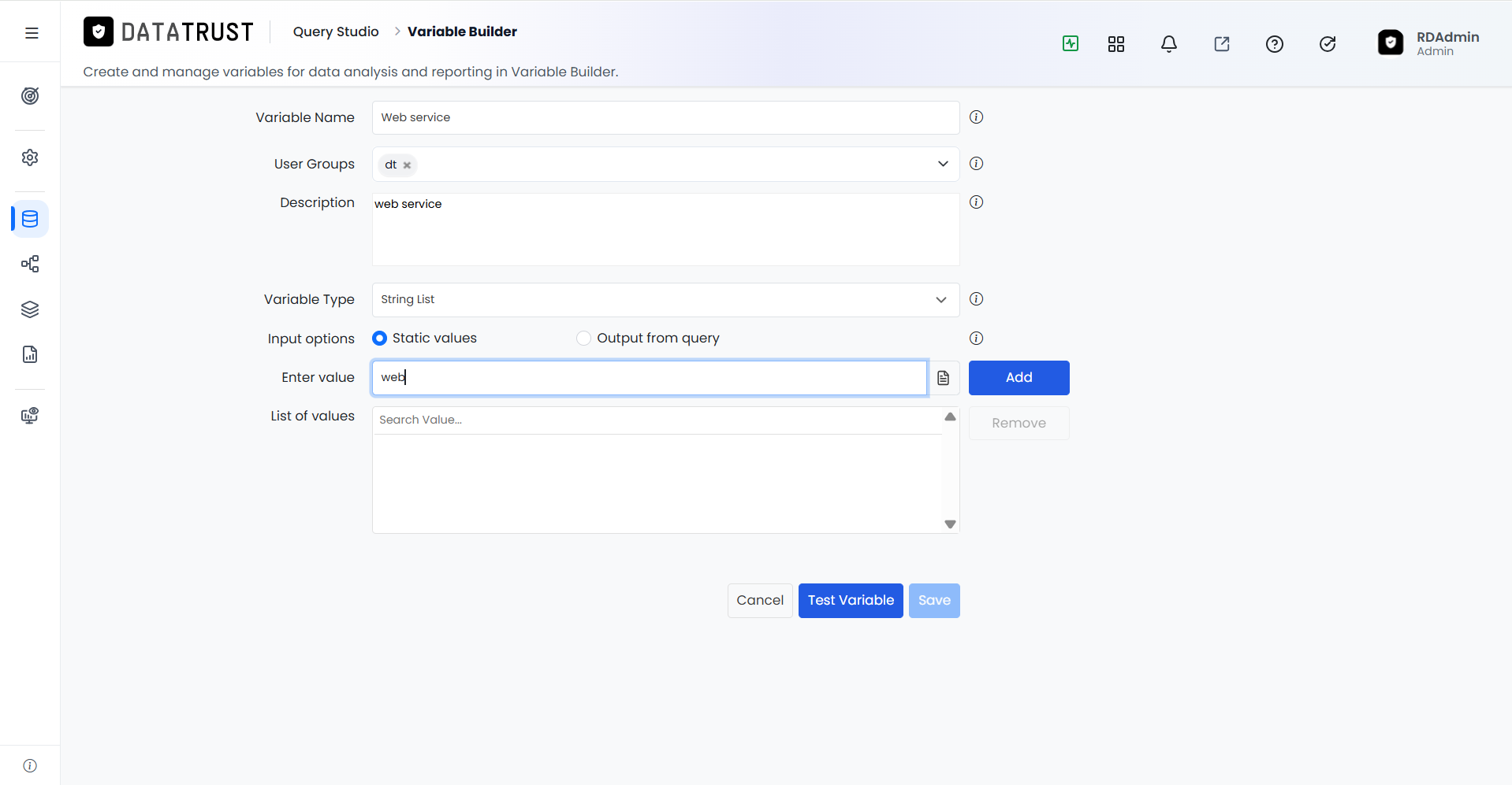 Required fields filled in