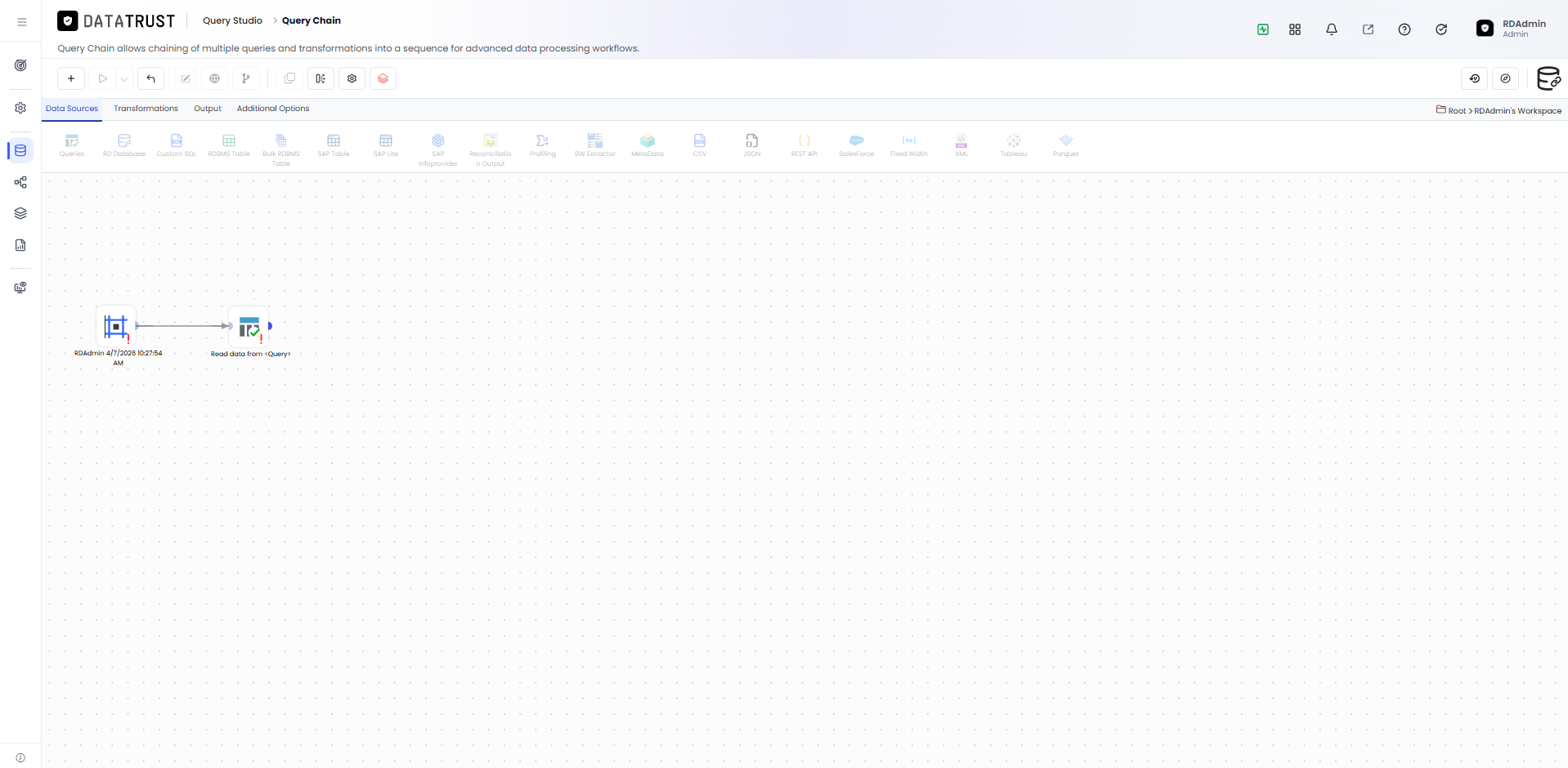 Drag and Drop the Queries widget
