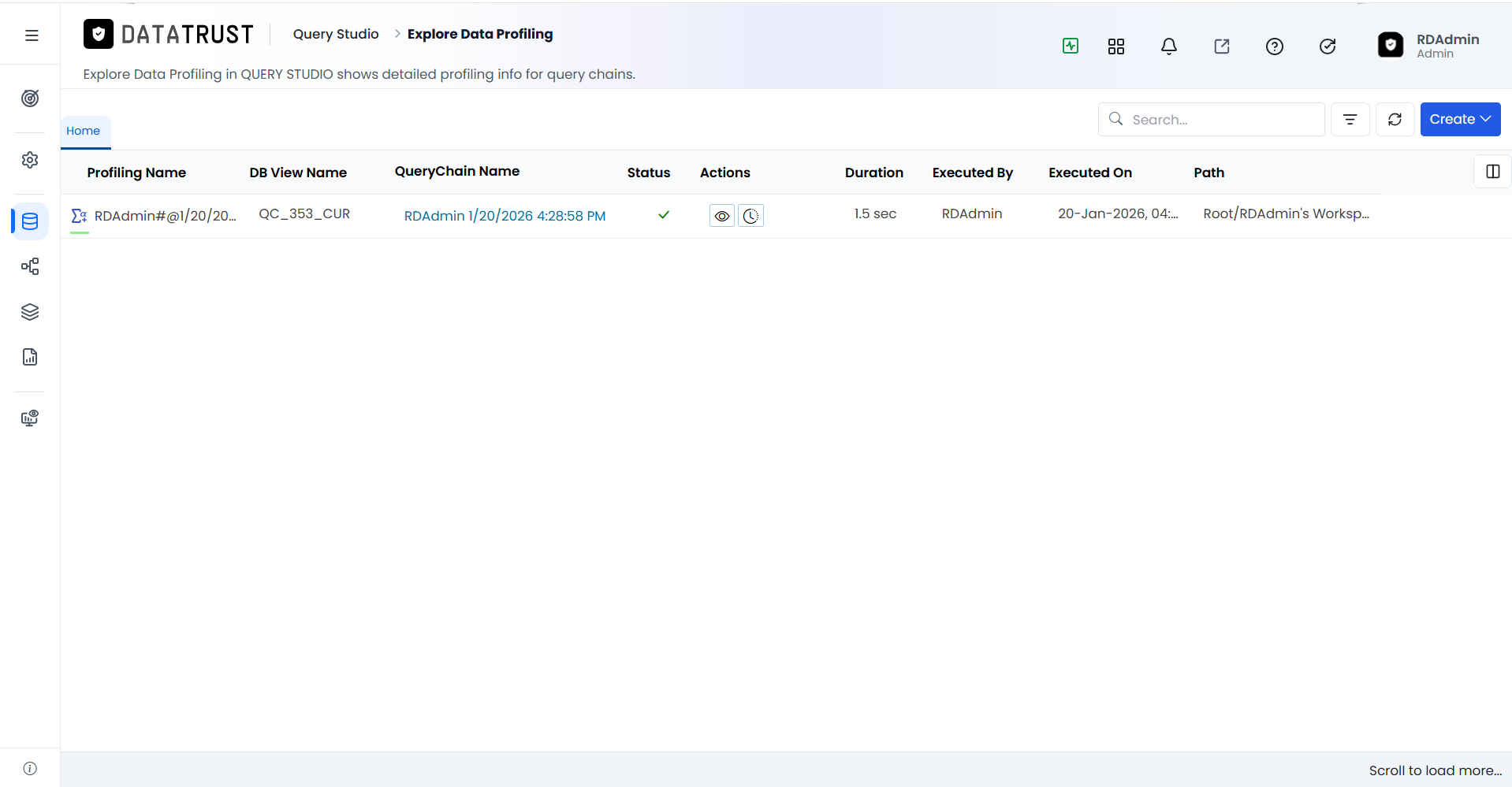 Filtered profiling sessions