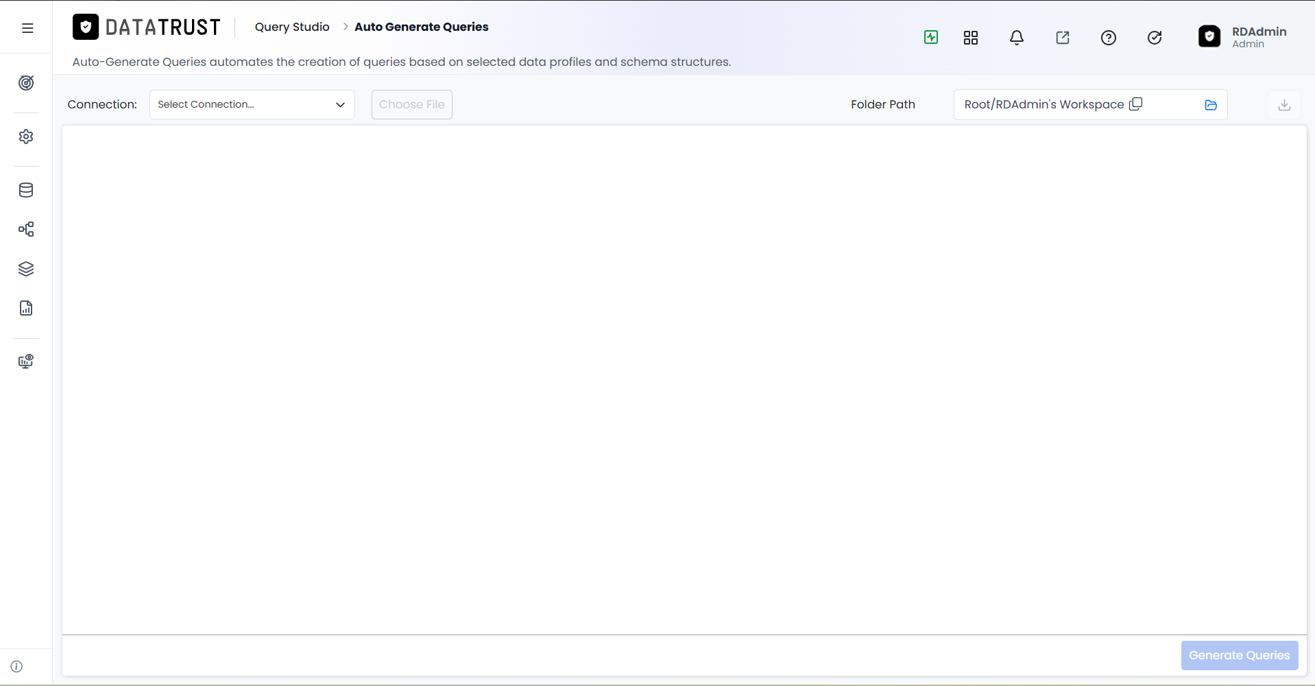 Auto Generated Queries page