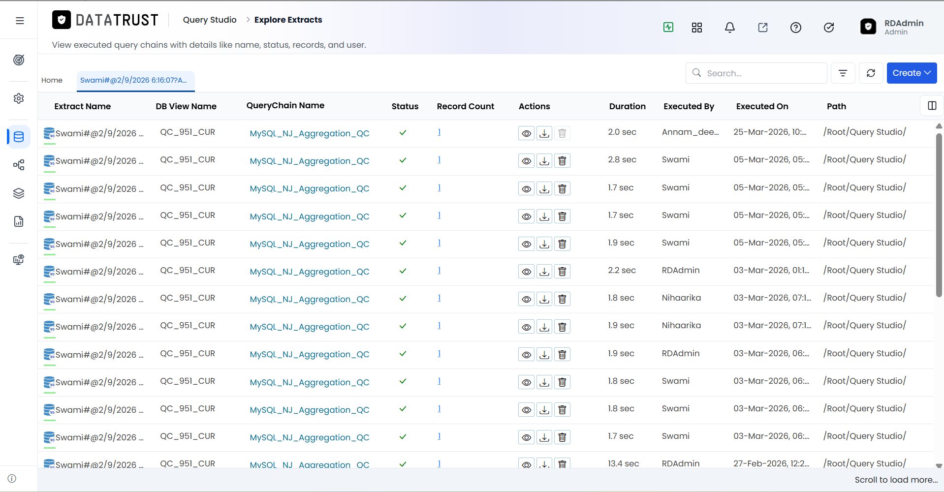 Filtered results displayed