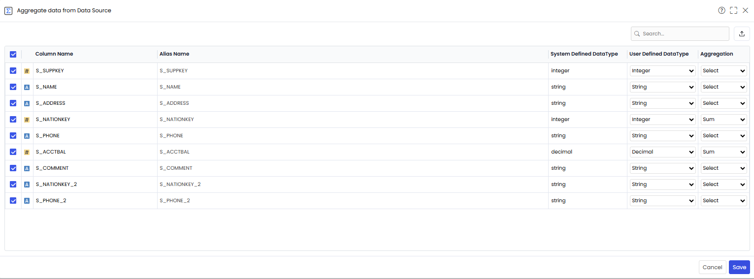 Aggregation Widget