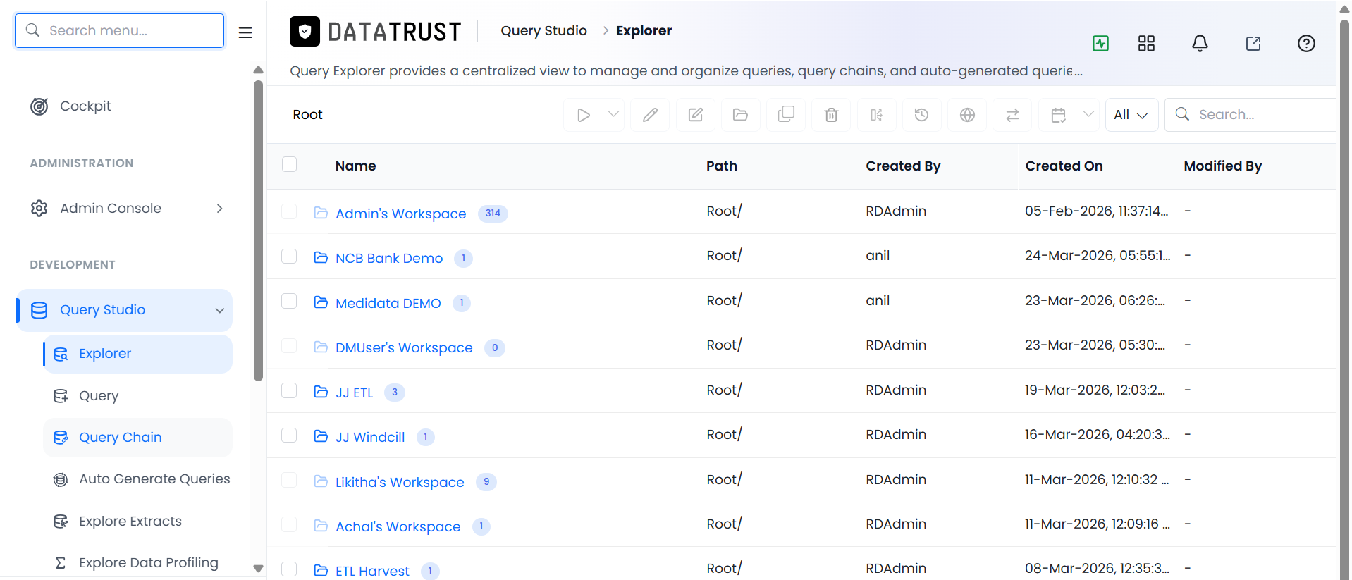 Query Studio_Query Builder_Query Chain