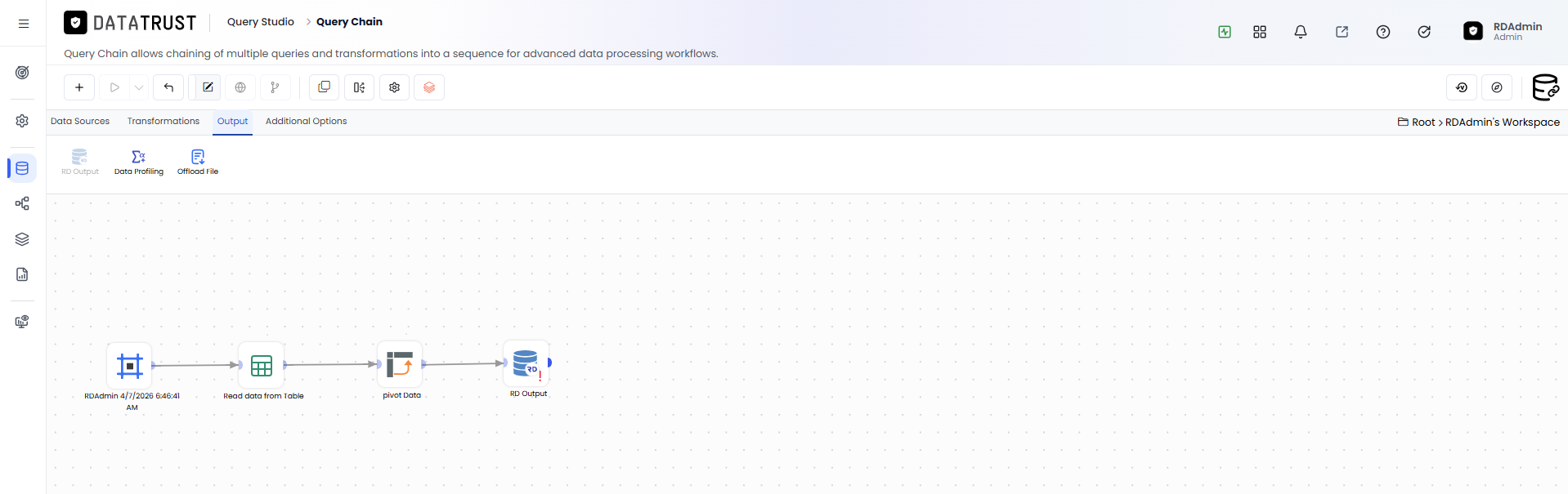Drag and drop RD Output widget