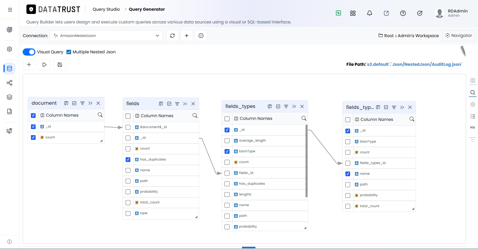 Select checkboxes as per the Required columns